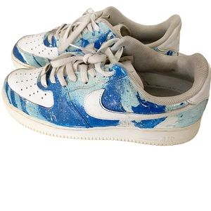 1 of 1 Custom Blue Hydro Dip Streetwear Nike Air Force 1 Low’s Men’s Size 10.5